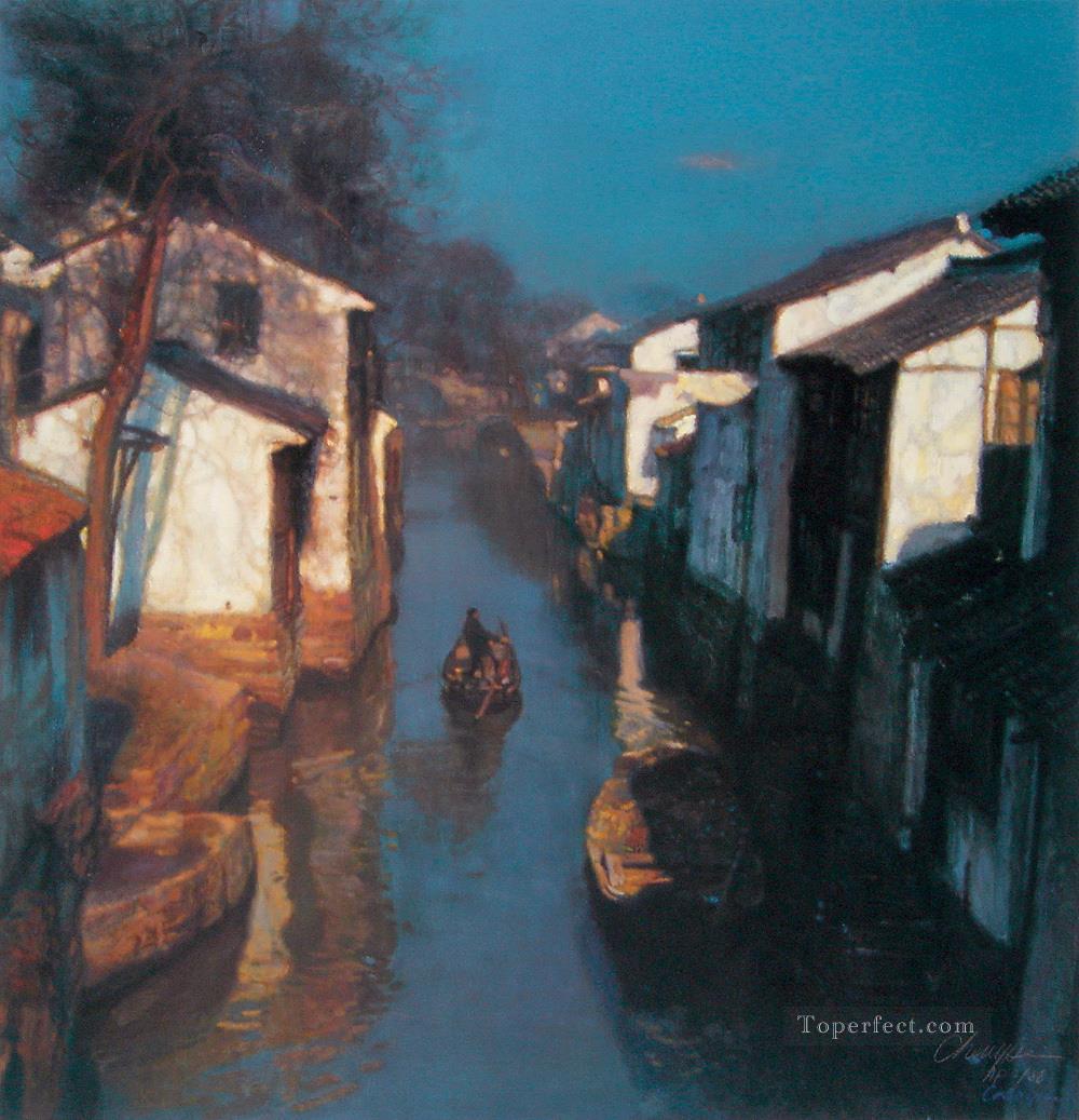 Serie River Village Chino Chen Yifei Pintura al óleo